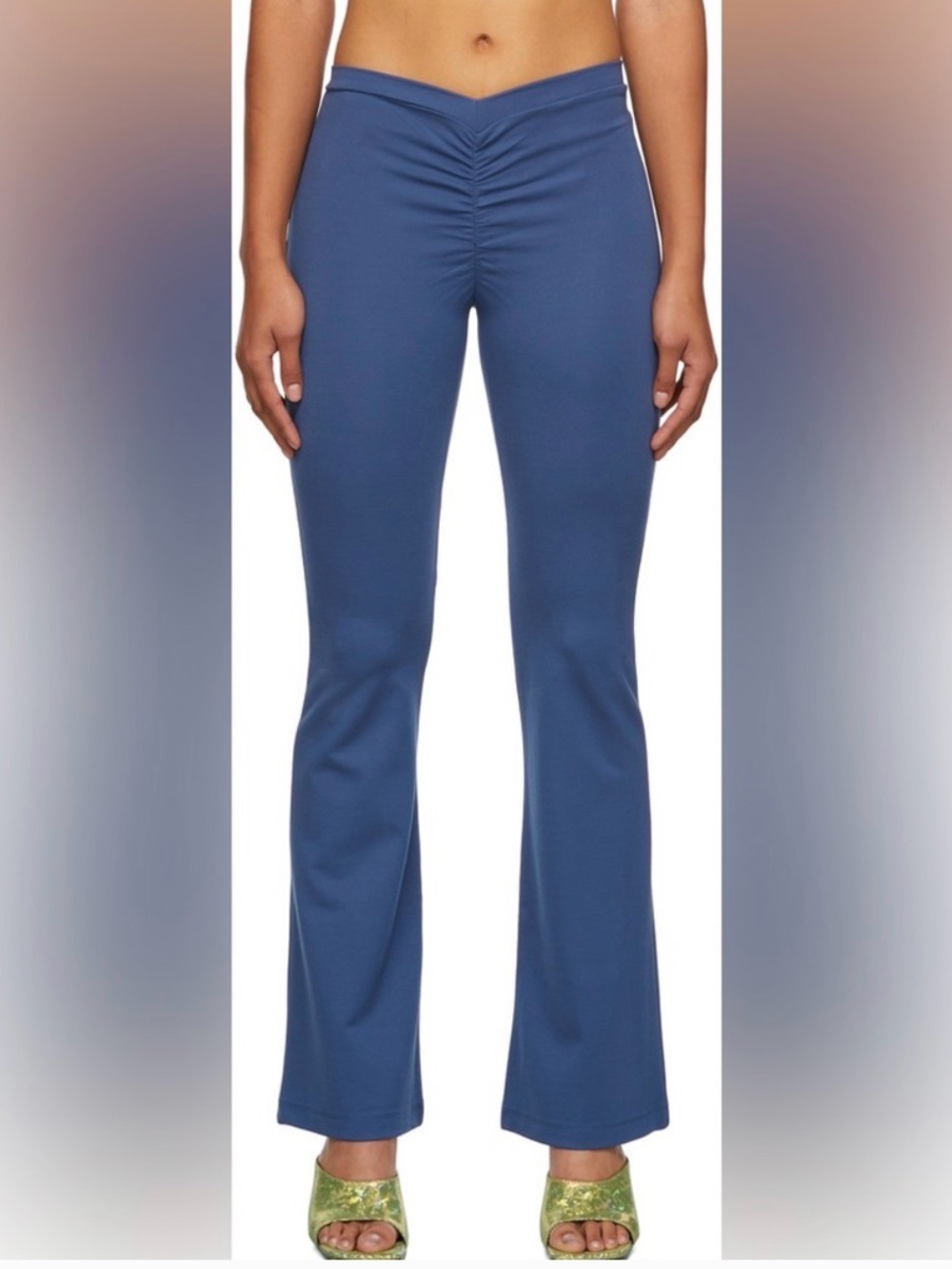 💙 MIAOU blue  Ruched Front Flare Pants